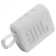 JBL Go 3 portable waterproof Bluetooth speaker displayed outdoors, showcasing its vibrant colors and rugged design